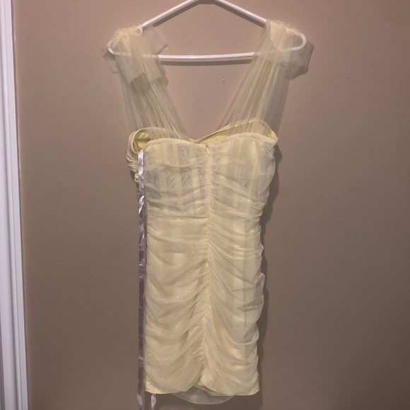 Missguided Tie Shoulder Mesh Corset Mini Dress - Picture 3 of 4